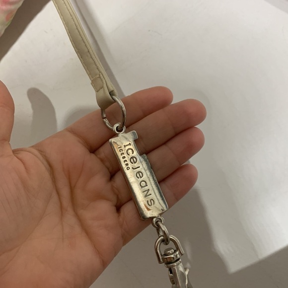 Iceberg ice jeans Vintage Y2K all over branding cloth shoulder bag sand - Picture 5 of 11